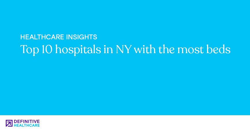 Top 10 hospitals in NY with the most beds.