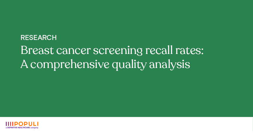 Breast cancer screening recall rates: A comprehensive quality analysis