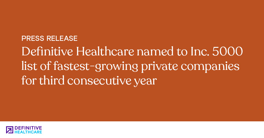 Definitive Healthcare Named to Inc. 5000 List of Fastest-Growing Private Companies for Third Consecutive Year